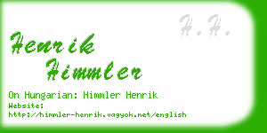 henrik himmler business card